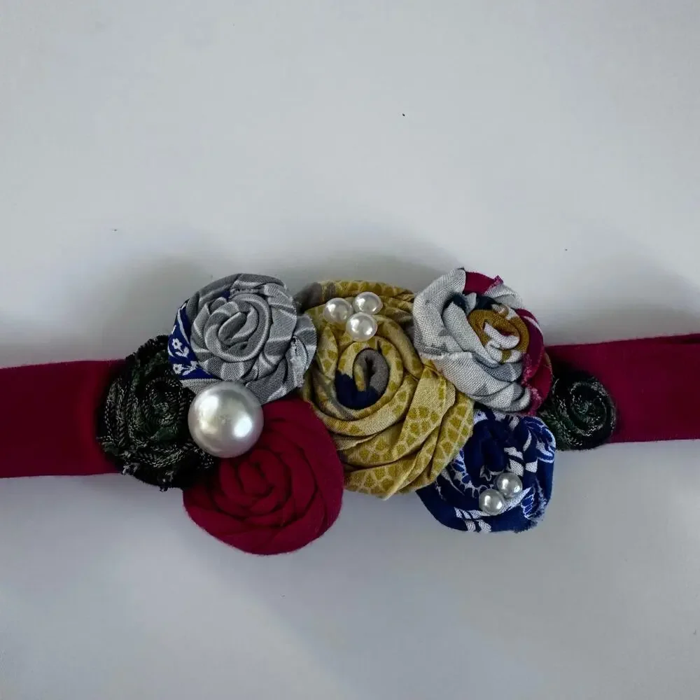 Elegant Floral Lace Head Wrap with Skinny Band